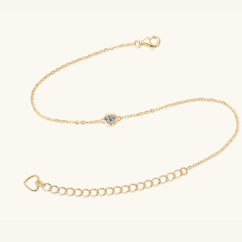0.10 CT Classic One Round Cut Diamond Bracelet (Gold)